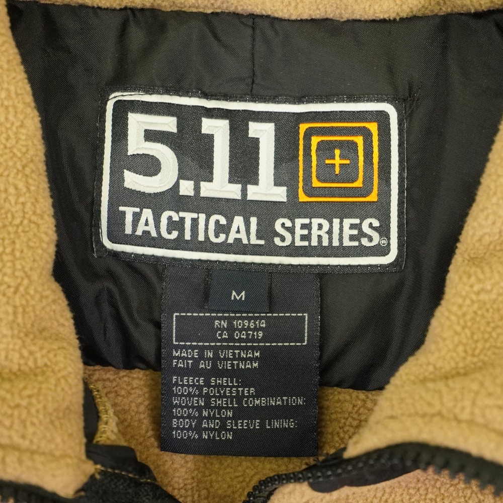 5.11 Tactical Series Jacket Mens M Tan Black Fleece Full Zip Utility Outdoor - Picture 5 of 8